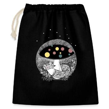 Illustration de renard mignon - Sac cadeau 40 x 50 cm - noir - Devant