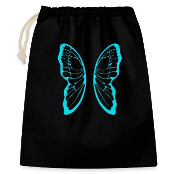 Turquoise butterfly wing pattern on black - Gift Bag 40 x 50 cm - black - Front