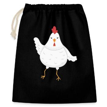 Poulet poules - Sac cadeau 40 x 50 cm - noir - Devant