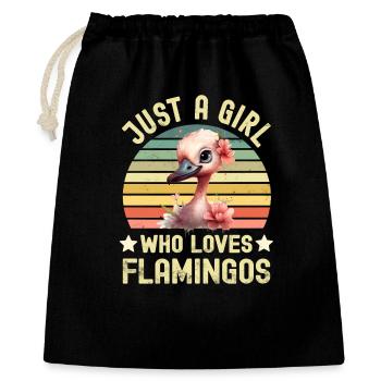 Flamingo - Geschenkbeutel aus Baumwolle (40 x 50 cm) - Schwarz - Vorne