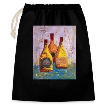 Étiquettes de vin abstraites Round Hill - Sac cadeau 40 x 50 cm - noir - Devant