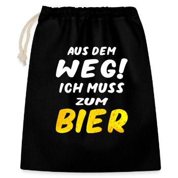 Aus dem Weg ich muss zum Bier Herrentag Design - Geschenkbeutel aus Baumwolle (40 x 50 cm) - Schwarz - Vorne