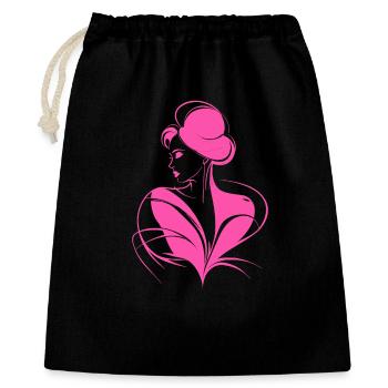 Élégante Silhouette Rose Fashionista Chic Art Chemise - Sac cadeau 40 x 50 cm - noir - Devant