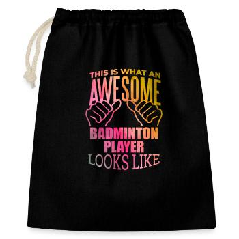 Badminton - Gift Bag 40 x 50 cm - black - Front