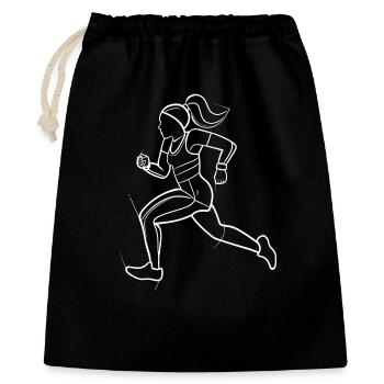 Dessin au trait du coureur - Sac cadeau 40 x 50 cm - noir - Devant