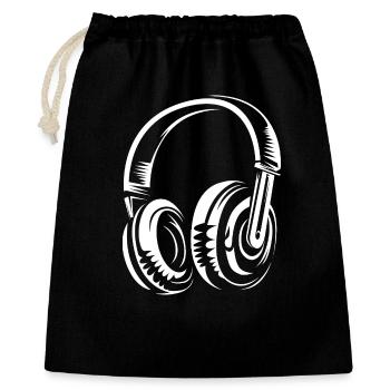 Headphones Illustration - Musicians, DJs and Beats - Gift Bag 40 x 50 cm - black - Front