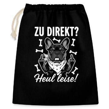 Coole Französische Bulldogge - Geschenkbeutel aus Baumwolle (40 x 50 cm) - Schwarz - Vorne