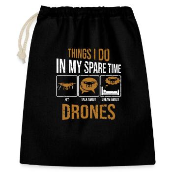 Things I do in my spare time drones drone pilot - Gift Bag 40 x 50 cm - black - Front