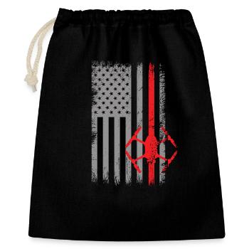 Pilote de drone américain avec drapeau américain - Sac cadeau 40 x 50 cm - noir - Devant