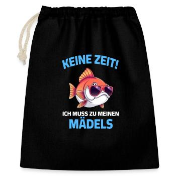 Pas le temps, je dois aller voir mes copines aquariophiles - Sac cadeau 40 x 50 cm - noir - Devant