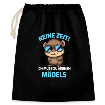 No time, I have to go to my girls - Otter - Gift Bag 40 x 50 cm - black - Front