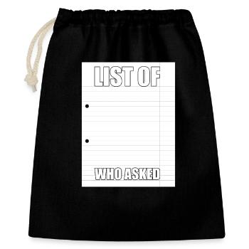 Who AskedMeme - Gift Bag 40 x 50 cm - black - Front