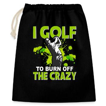 Golf - Geschenkbeutel aus Baumwolle (40 x 50 cm) - Schwarz - Vorne