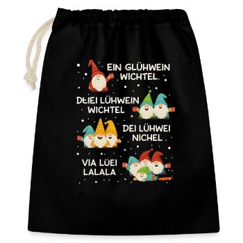 Fusselviecher Un vin chaud, deux nains de vin chaud - Sac cadeau 40 x 50 cm - noir - Devant