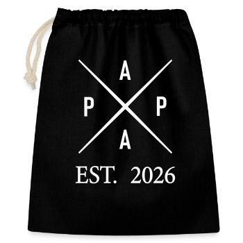 Papa Est. 2026 - Geschenkbeutel aus Baumwolle (40 x 50 cm) - Schwarz - Vorne