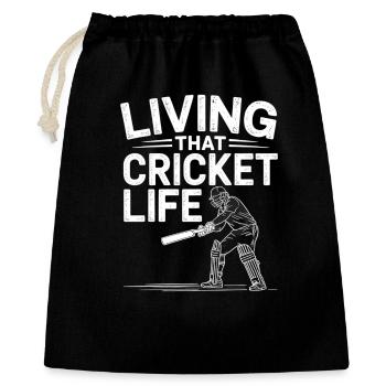 Drôle de cricket : Jeu de cricket vintage - Sac cadeau 40 x 50 cm - noir - Devant