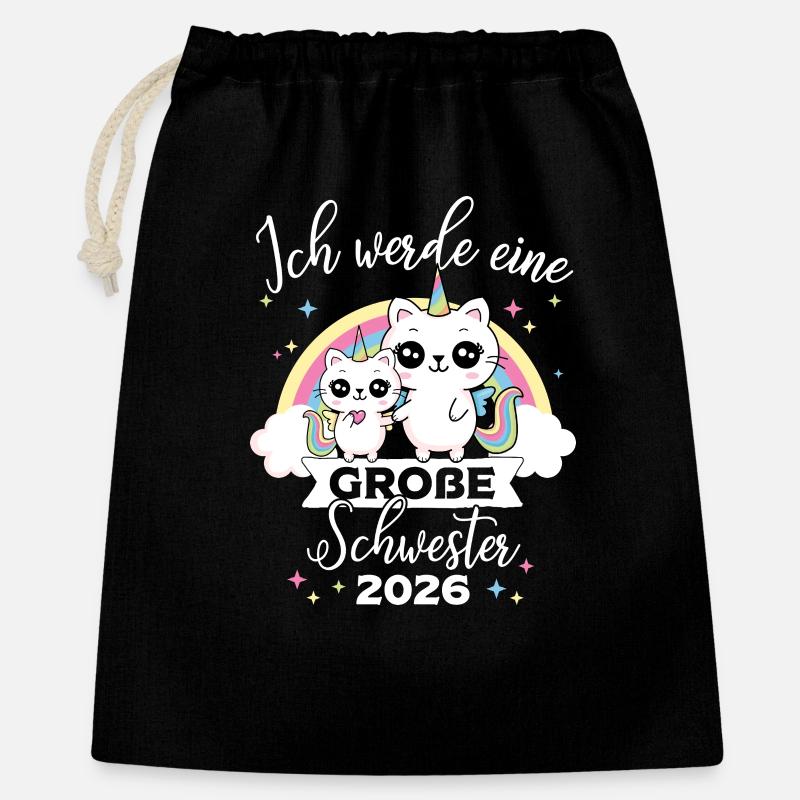 I Will Be Big Sister 2026 Pregnancy - Gift Bag 40 x 50 cm - black