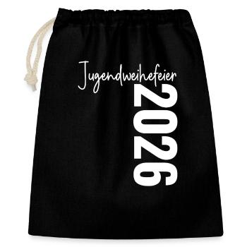 Jugendweihefeier 2026 - Geschenkbeutel aus Baumwolle (40 x 50 cm) - Schwarz - Vorne