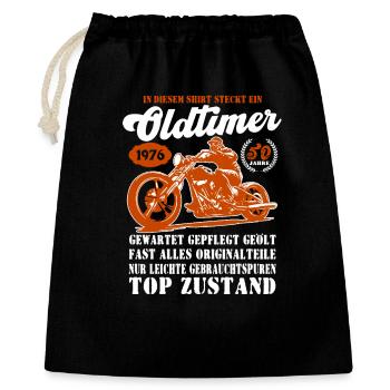 Vintage Motorcycle 1976 Vintage Print - Sac cadeau 40 x 50 cm - noir - Devant