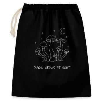 Magic Grows at Night Mushroom Design - Gift Bag 40 x 50 cm - black - Front