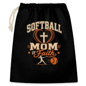 Softball Mama Mit Glauben Philipper 4 13 - Geschenkbeutel aus Baumwolle (40 x 50 cm) - Schwarz - Vorne