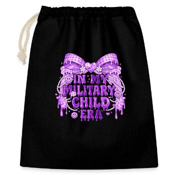 Military Child Era Lila | Militair Kindergeschenk - Geschenkbeutel aus Baumwolle (40 x 50 cm) - Schwarz - Vorne