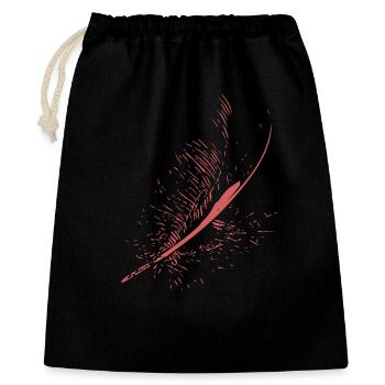 Abstract Feather / Line / Pink / Pattern / Nature - Gift Bag 40 x 50 cm - black - Front