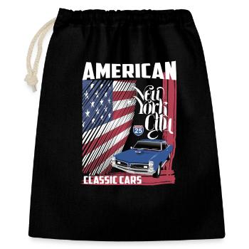 American Classic Cars - Geschenkbeutel aus Baumwolle (40 x 50 cm) - Schwarz - Vorne