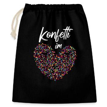 Stimmung Konfetti Fasching Karneval Silvester - Geschenkbeutel aus Baumwolle (40 x 50 cm) - Schwarz - Vorne