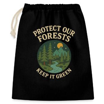 Protection de la forêt motif nature - Sac cadeau 40 x 50 cm - noir - Devant