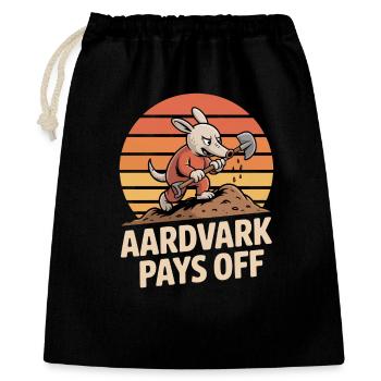 Aardvark Pays Off Anteater Motivation Retro - Gift Bag 40 x 50 cm - black - Front