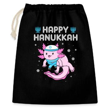 Hanukah Chanukkah Hanukkah - Geschenkbeutel aus Baumwolle (40 x 50 cm) - Schwarz - Vorne