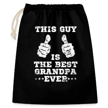 Le meilleur grand-père du monde : deux pouces - Sac cadeau 40 x 50 cm - noir - Devant