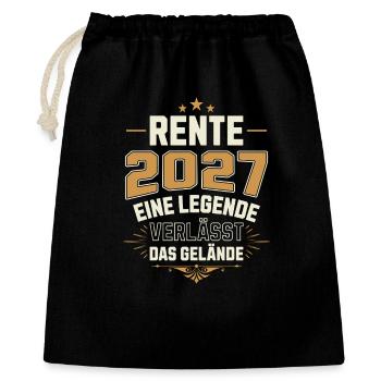 Rente 2027 Rentner Rentnerin Legende Ruhestand - Geschenkbeutel aus Baumwolle (40 x 50 cm) - Schwarz - Vorne