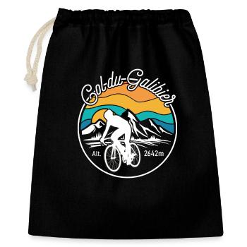 Col du Galibier Cycliste - Sac cadeau 40 x 50 cm - noir - Devant