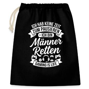 Saving Men: Gaming is Life - Gift Bag 40 x 50 cm - black - Front