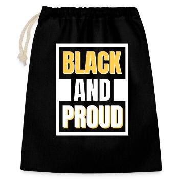 Black and Proud Bold Minimalist Design - Geschenkbeutel aus Baumwolle (40 x 50 cm) - Schwarz - Vorne