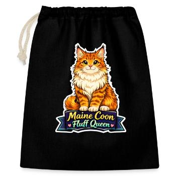 Design de la reine du chat Maine Coon Fluff - Sac cadeau 40 x 50 cm - noir - Devant
