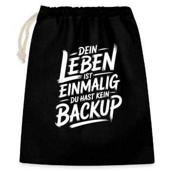 Dein Leben ist einmalig - Geschenkbeutel aus Baumwolle (40 x 50 cm) - Schwarz - Vorne