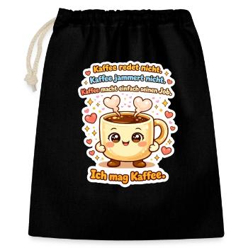 Ich Mag Kaffee Redet Nicht Becher - Geschenkbeutel aus Baumwolle (40 x 50 cm) - Schwarz - Vorne