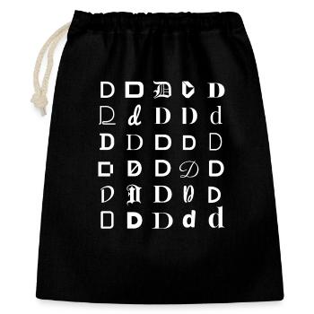 Parade de Glyphes D : Lettres D à caractères variés - Sac cadeau 40 x 50 cm - noir - Devant