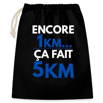 Another 1km is 5km humorous running - Gift Bag 40 x 50 cm - black - Front