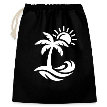 Palm Tree Beach Ocean - Gift Bag 40 x 50 cm - black - Front