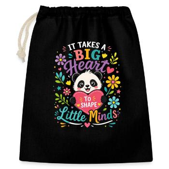Big Heart, Little Minds - Formatrice d’enseignants Panda - Sac cadeau 40 x 50 cm - noir - Devant