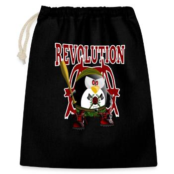 Pingouin, révolution - Sac cadeau 40 x 50 cm - noir - Devant