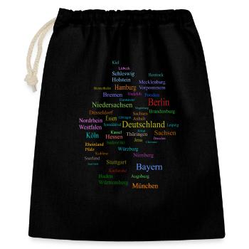 Deutschland Karte - Geschenkbeutel aus Baumwolle (40 x 50 cm) - Schwarz - Vorne