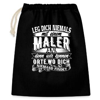 Maler und Lackierer - Geschenkbeutel aus Baumwolle (40 x 50 cm) - Schwarz - Vorne