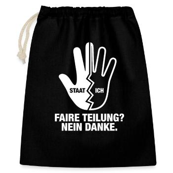 Fair sharing No thanks - Gift Bag 40 x 50 cm - black - Front