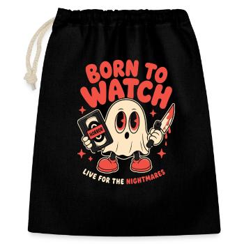 Born To Watch Horror Nightmares - Geschenkbeutel aus Baumwolle (40 x 50 cm) - Schwarz - Vorne