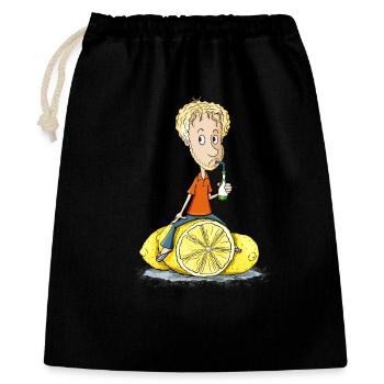 Gibt Dir das Leben Zitronen... - Geschenkbeutel aus Baumwolle (40 x 50 cm) - Schwarz - Vorne